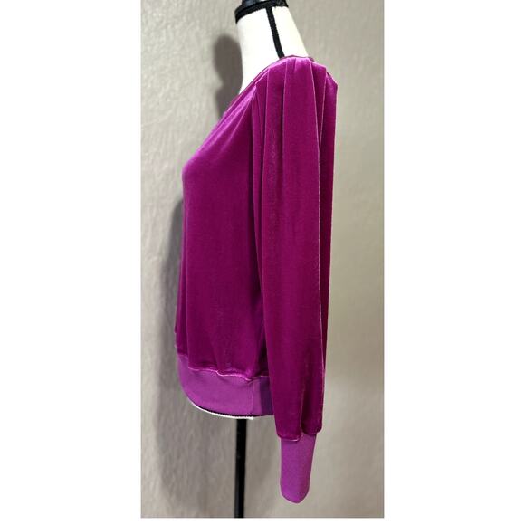 Jodifl A Special Place Velour Velvet Knit Pullover Women's Fuchsia Pink Small - Picture 5 of 11